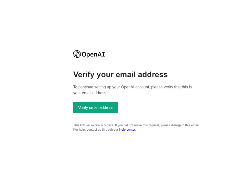 「Verify email address」をクリック